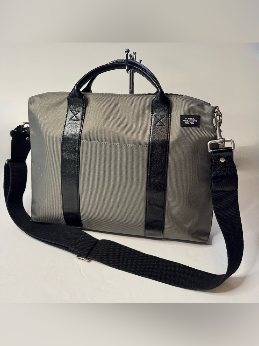 Jack Spade Khaki Canvas & Black Men's Computer Tote Bag, Briefcase
